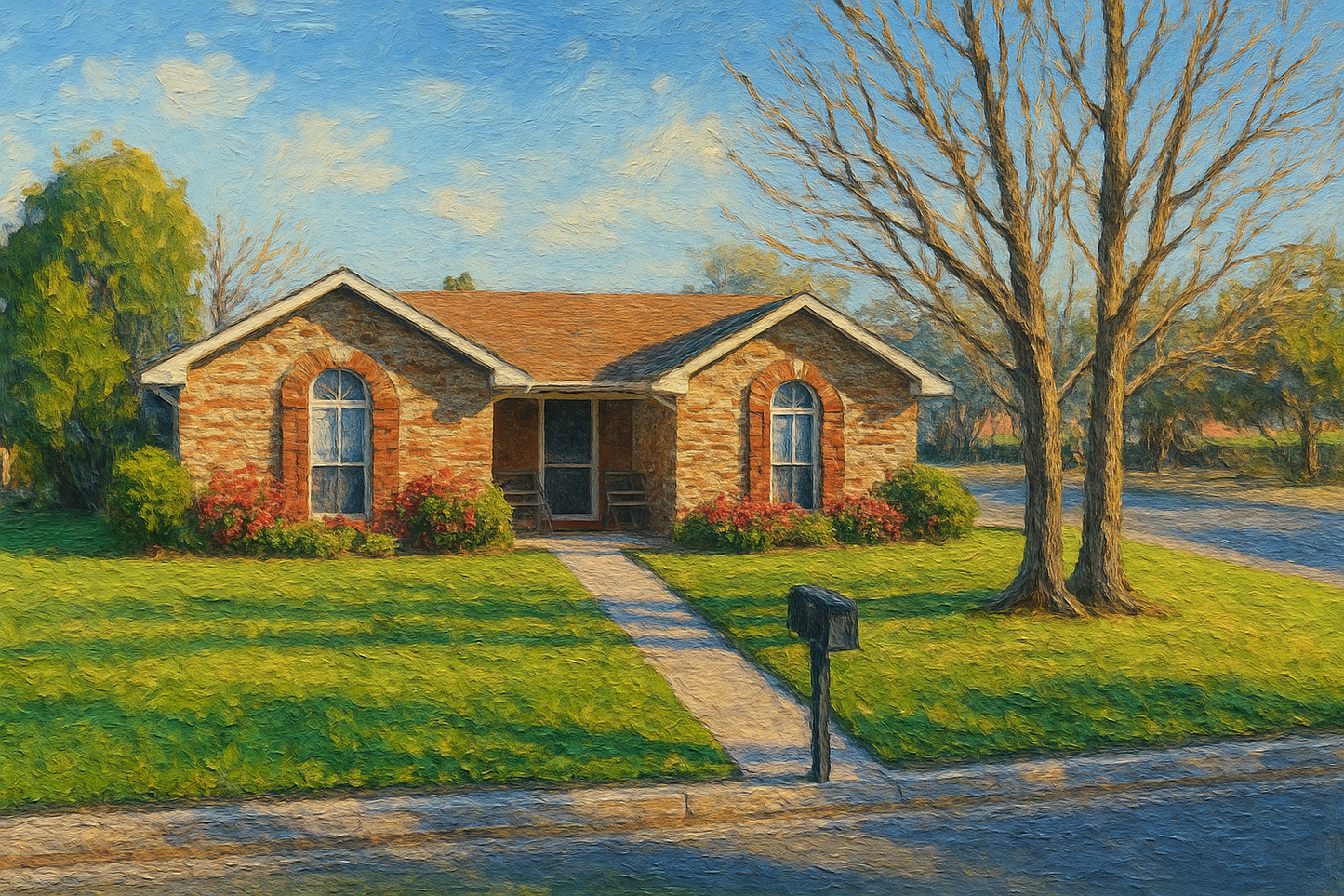 Oil painting of 101 Ivanhoe Ln, Brownwood, TX 76801