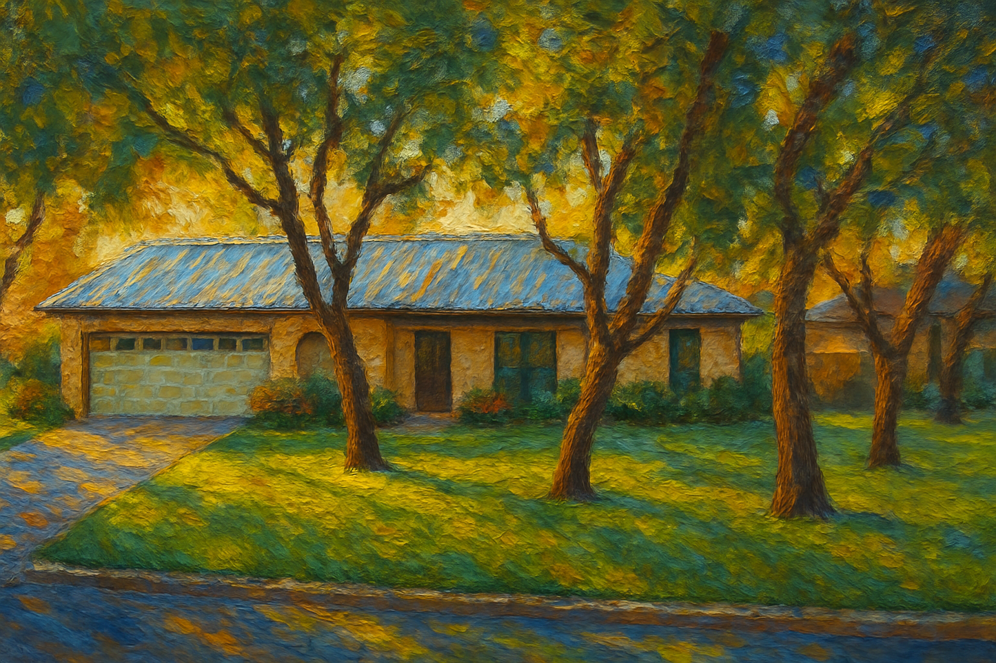 Oil painting of 111 Ivanhoe Ln, Brownwood, TX 76801