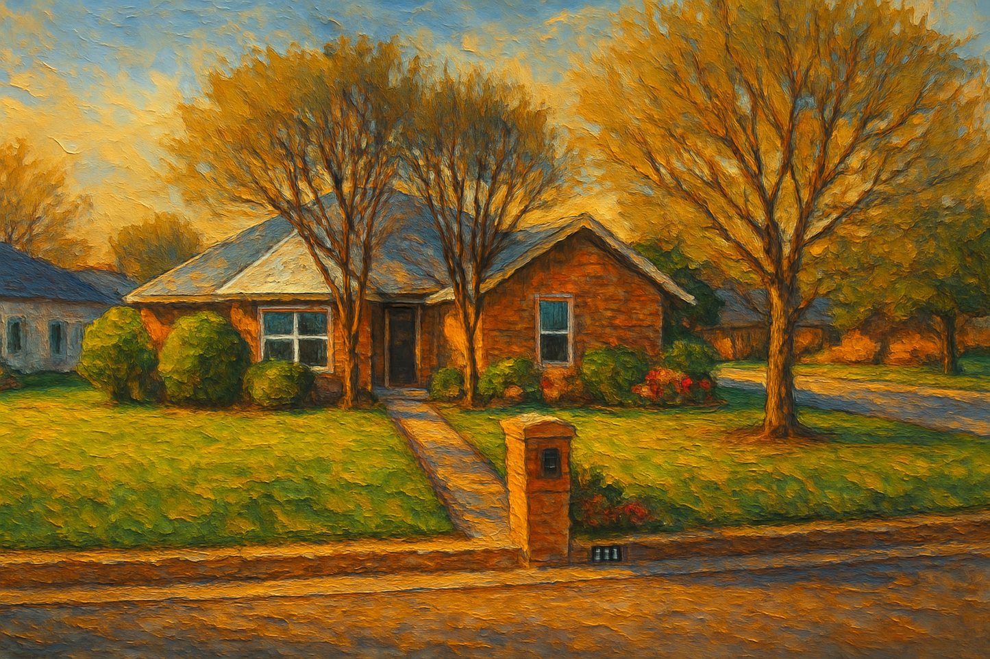 Oil painting of 1601 Southgate Dr, Brownwood, TX 76801