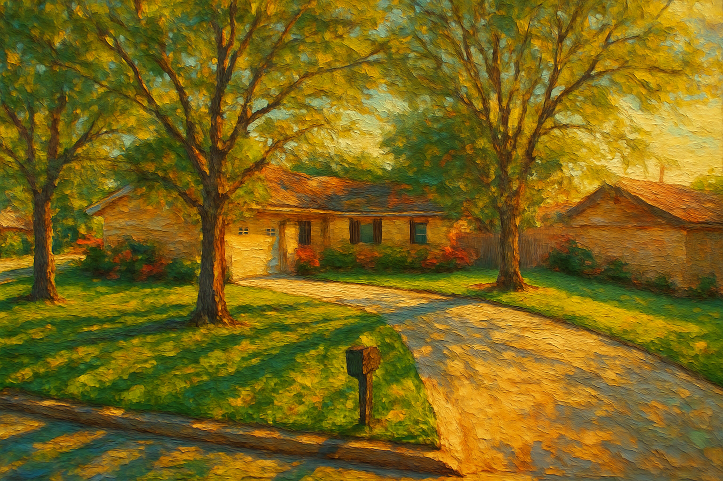 Oil painting of 1716 Rosewood Dr, Brownwood, TX 76801