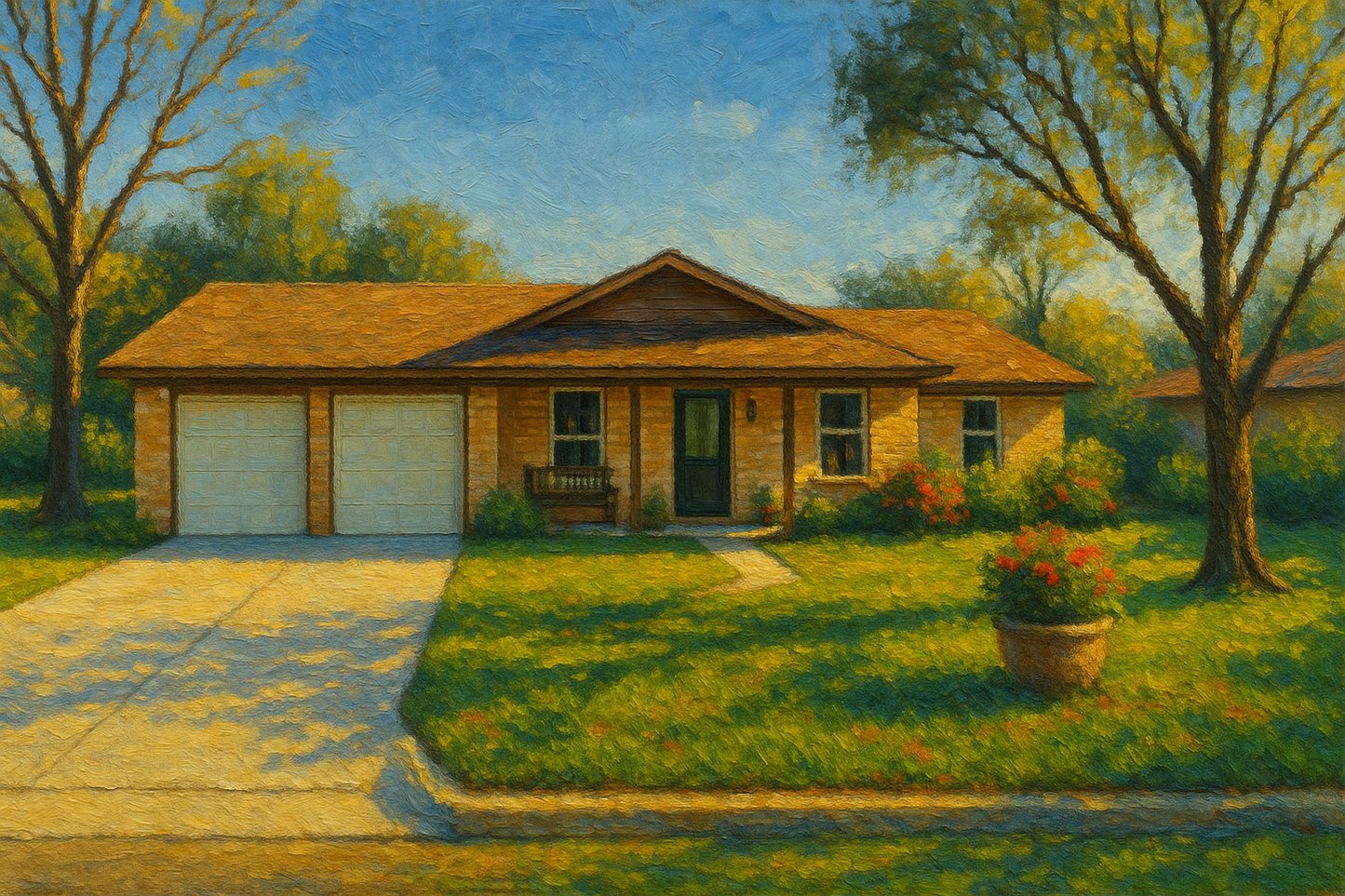 Oil painting of 1718 Rosewood Dr, Brownwood, TX 76801