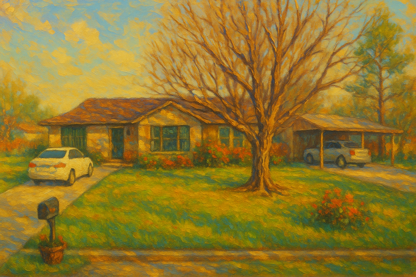 Oil painting of 1902 Calvert Rd, Brownwood, TX 76801
