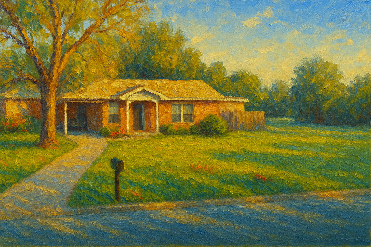 Oil painting of 2110 Calvert Rd, Brownwood, TX 76801