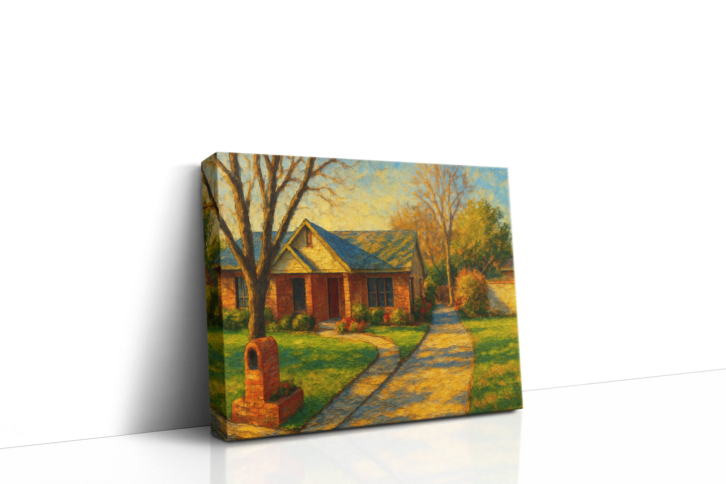 Mockup of 2 Dixie Ct, Brownwood, TX 76801 oil painting on canvas