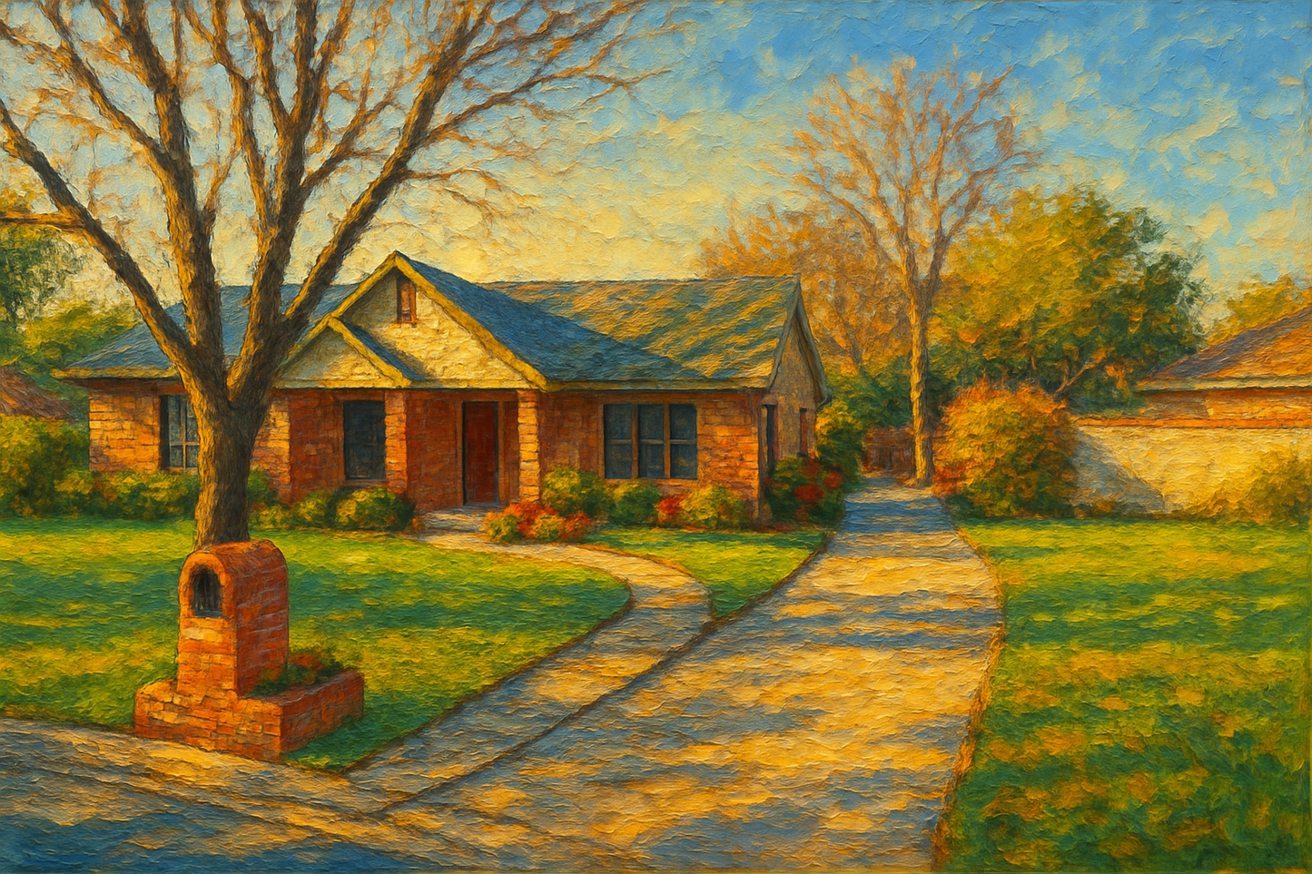 Oil painting of 2 Dixie Ct, Brownwood, TX 76801