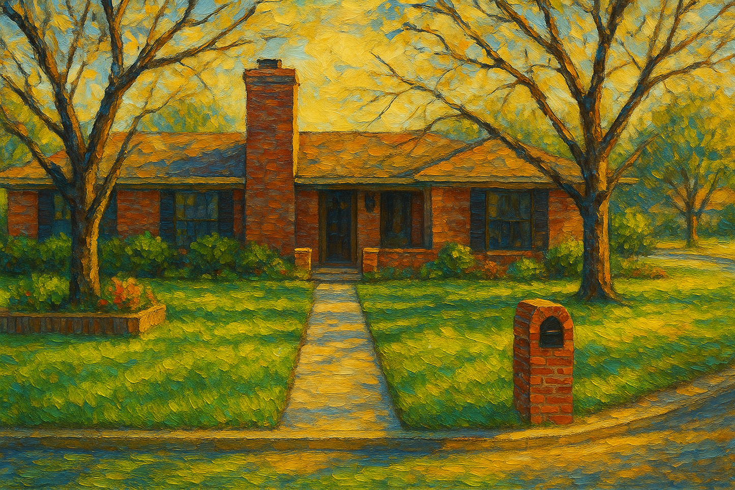 Oil painting of 3206 Asbury St, Brownwood, TX 76801