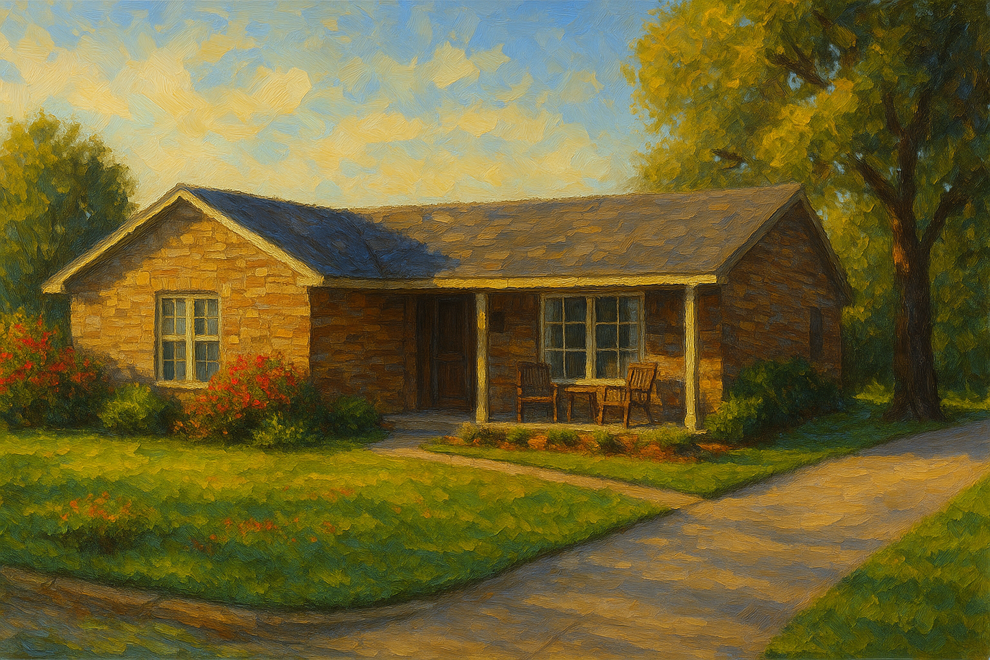 Oil painting of 3402 Golding Rd, Brownwood, TX 76801