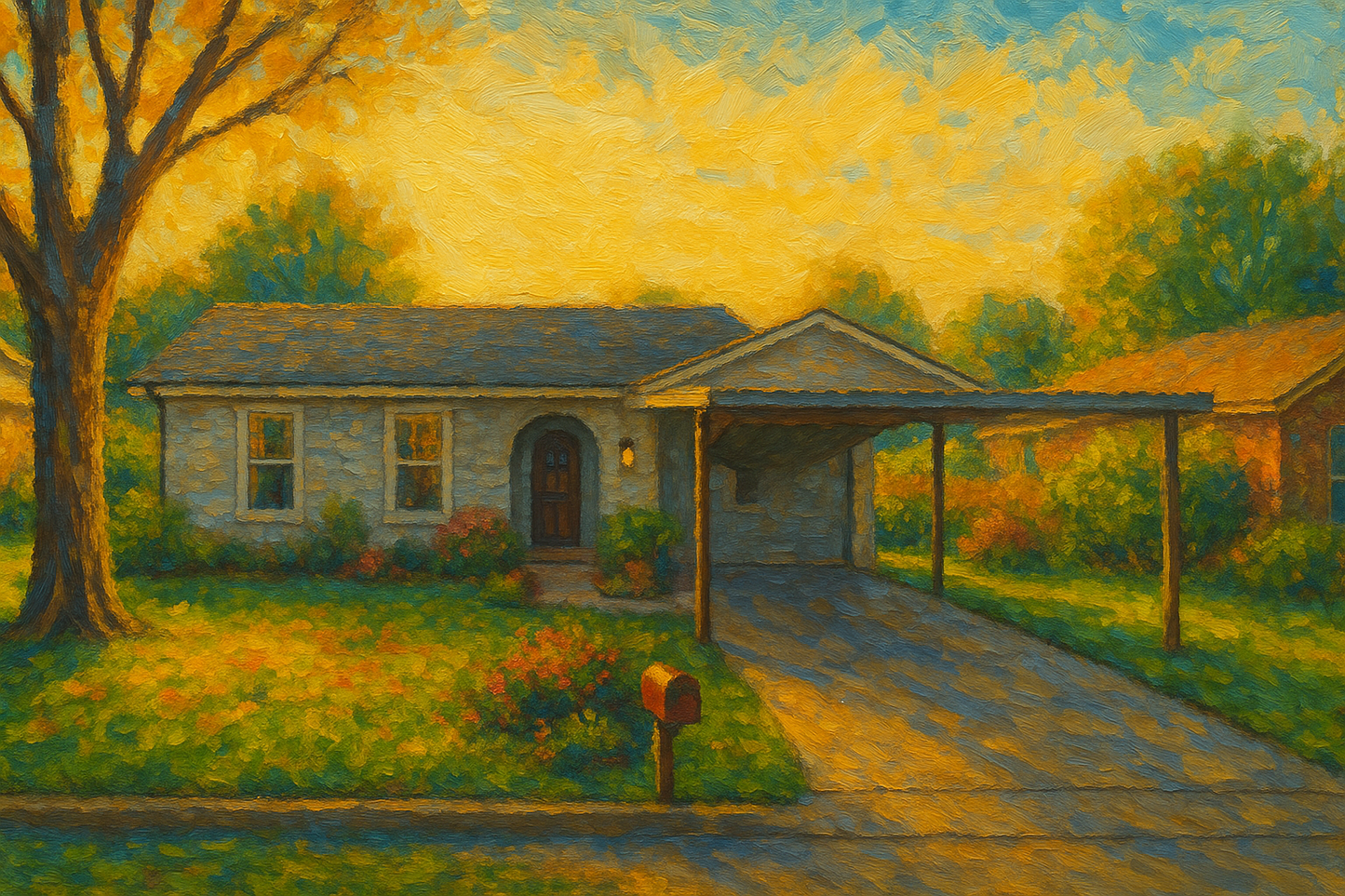 Oil painting of 3506 Arrowhead Dr, Brownwood, TX 76801