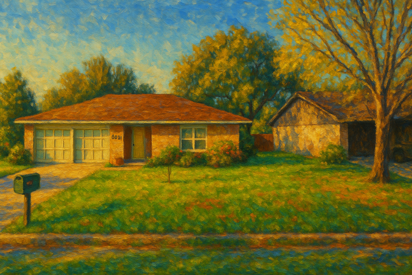 Oil painting of 3601 Surrey Ln, Brownwood, TX 76801