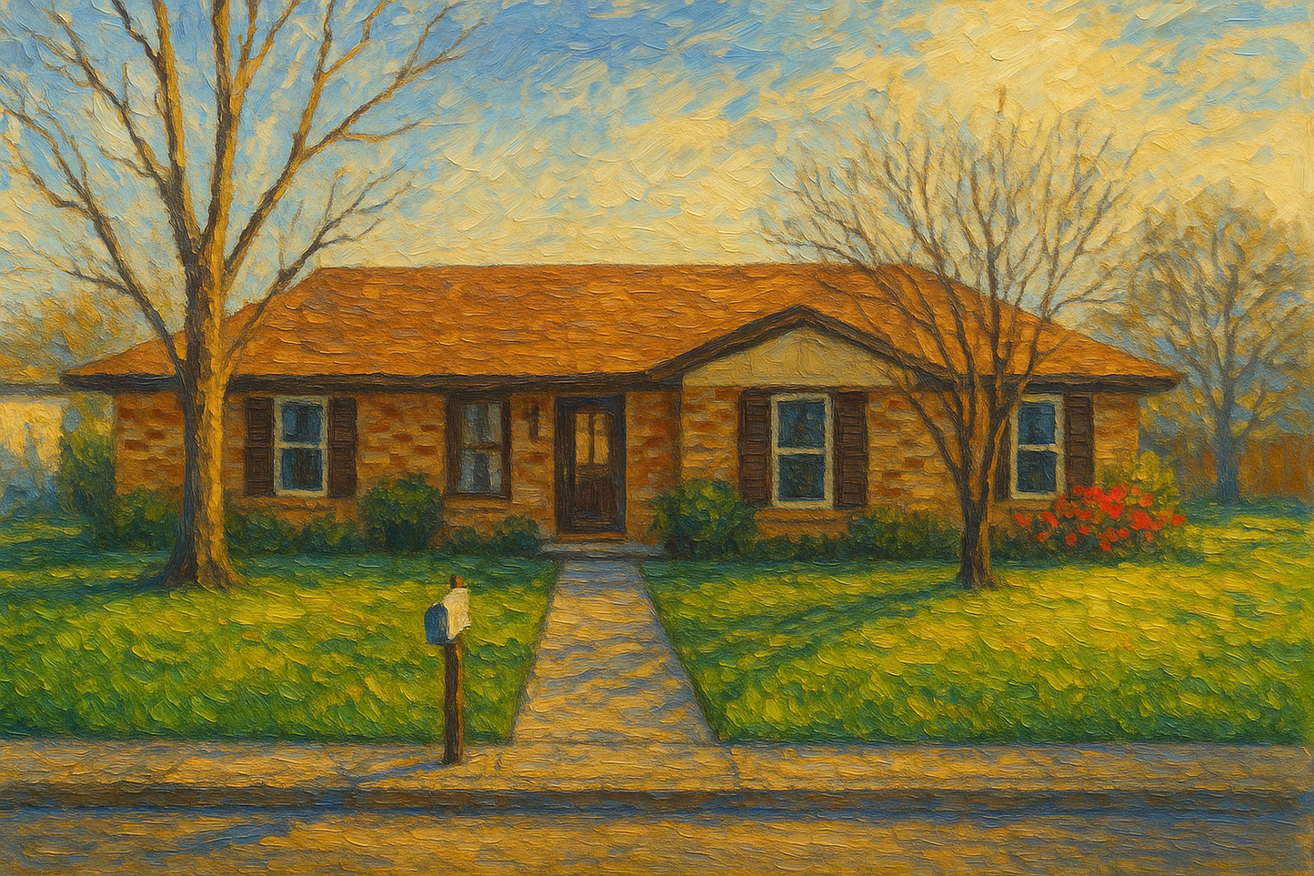 Oil painting of 3602 Surrey Ln, Brownwood, TX 76801