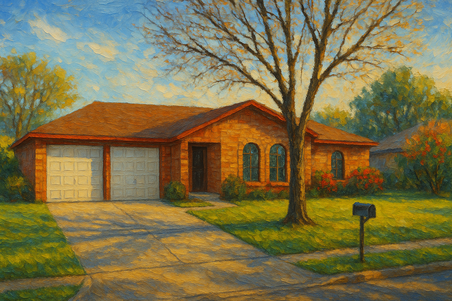 Oil painting of 3606 Surrey Ln, Brownwood, TX 76801