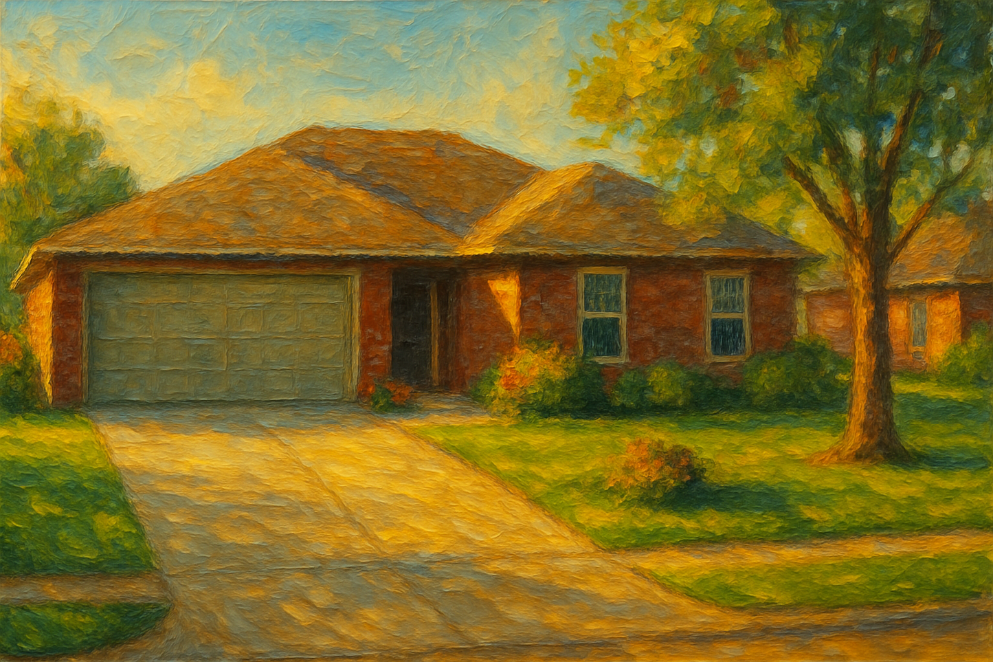 Oil painting of 3607 Wagon Wheel Ln, Brownwood, TX 76801
