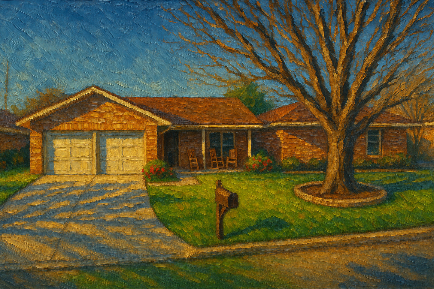 Oil painting of 3609 Surrey Ln, Brownwood, TX 76801