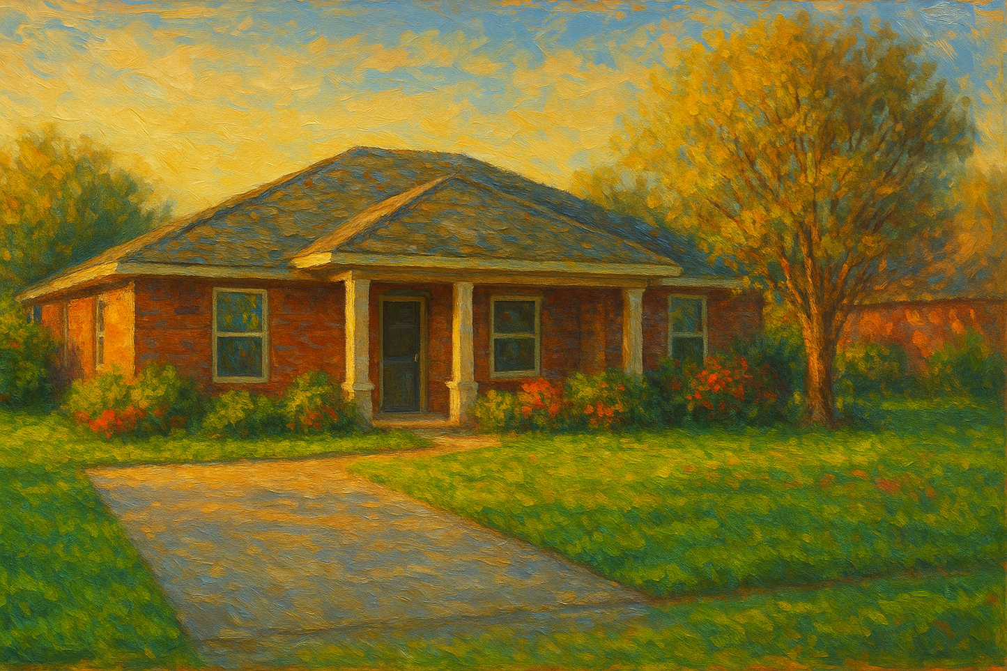 Oil painting of 3609 Wagon Wheel Ln, Brownwood, TX 76801