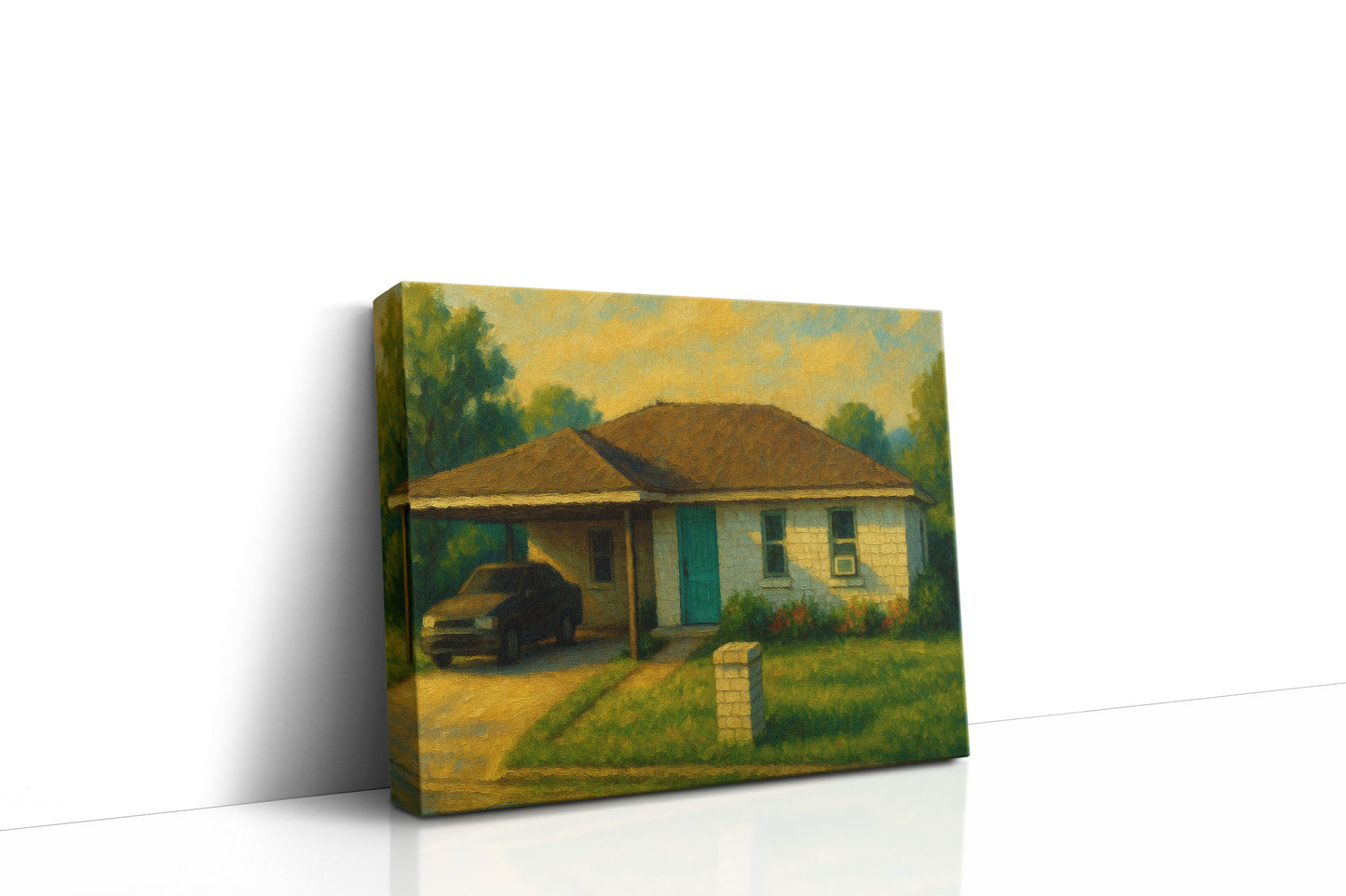 Mockup of 3613 Wagon Wheel Ln, Brownwood, TX 76801 oil painting on canvas