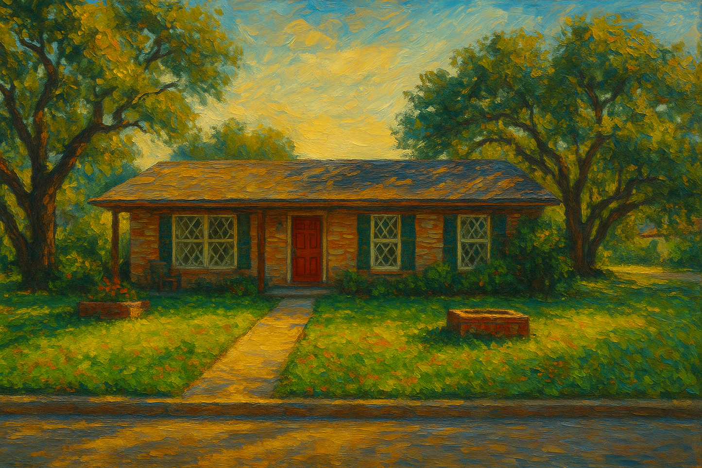 Oil painting of 4401 Rosewood Dr, Brownwood, TX 76801