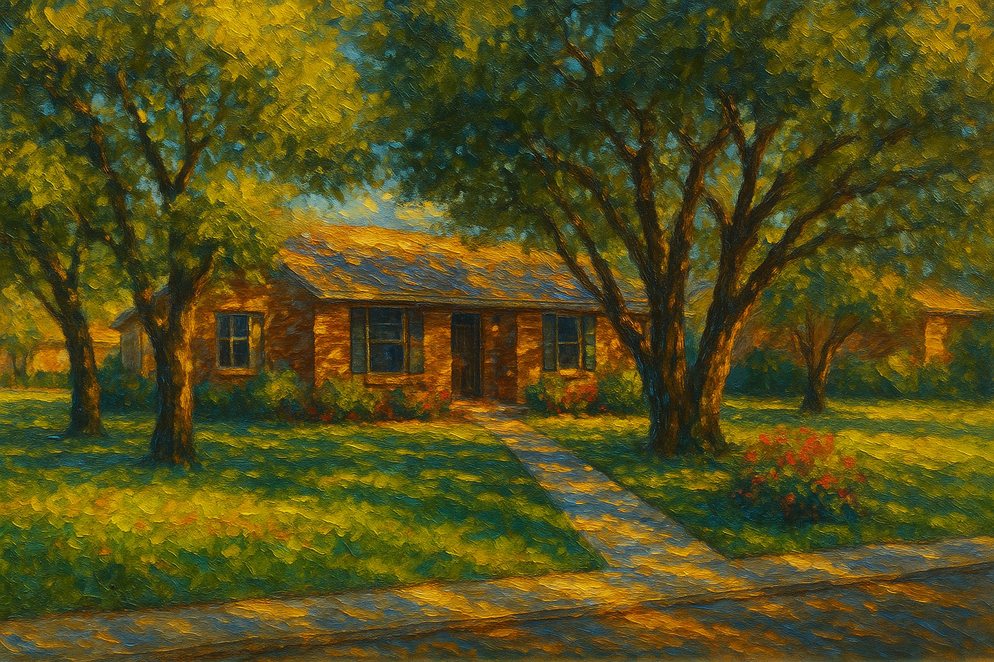 Oil painting of 4402 Rosewood Dr, Brownwood, TX 76801
