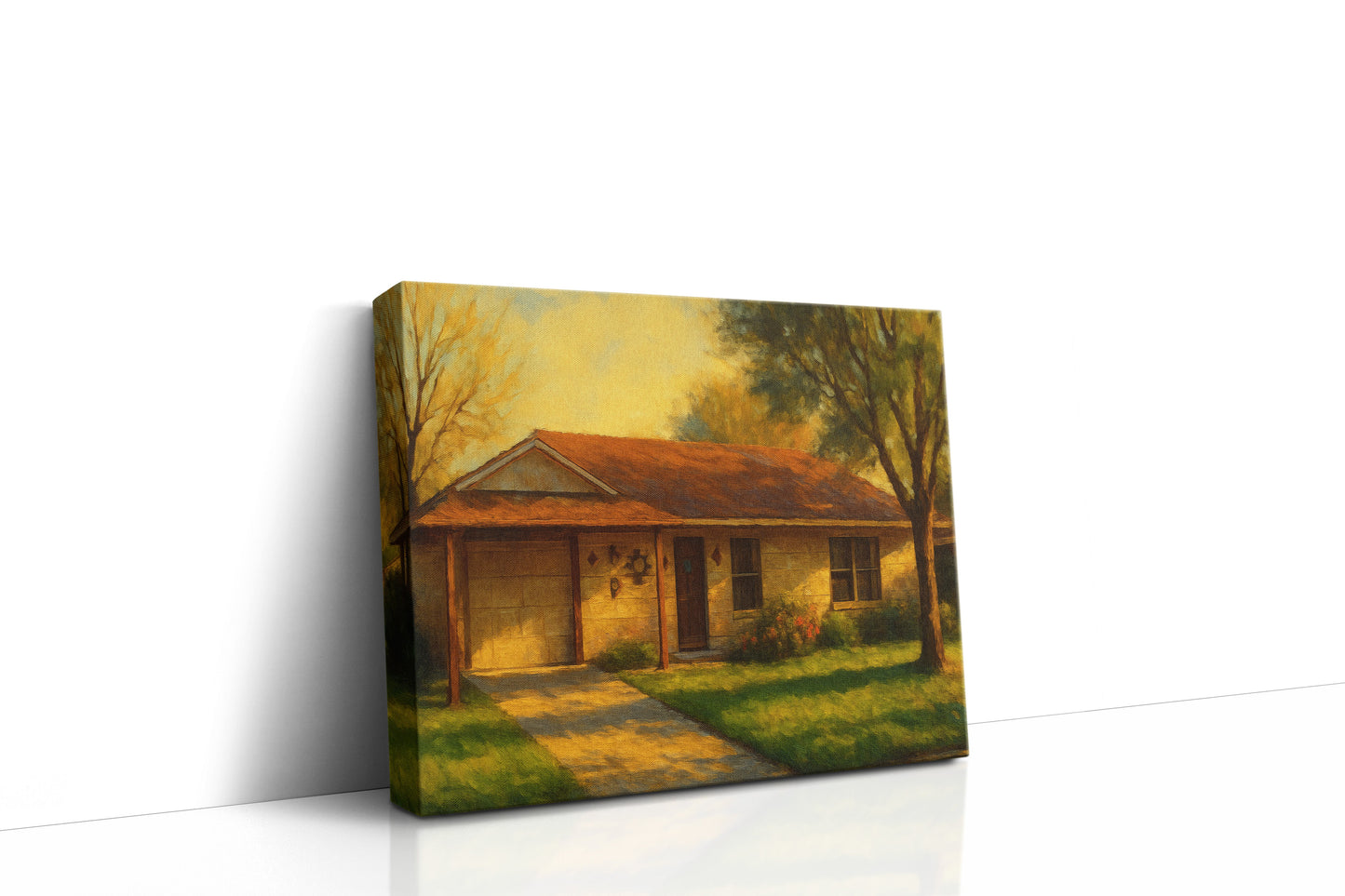 Mockup of 4606 Delwood Dr, Brownwood, TX 76801 oil painting on canvas