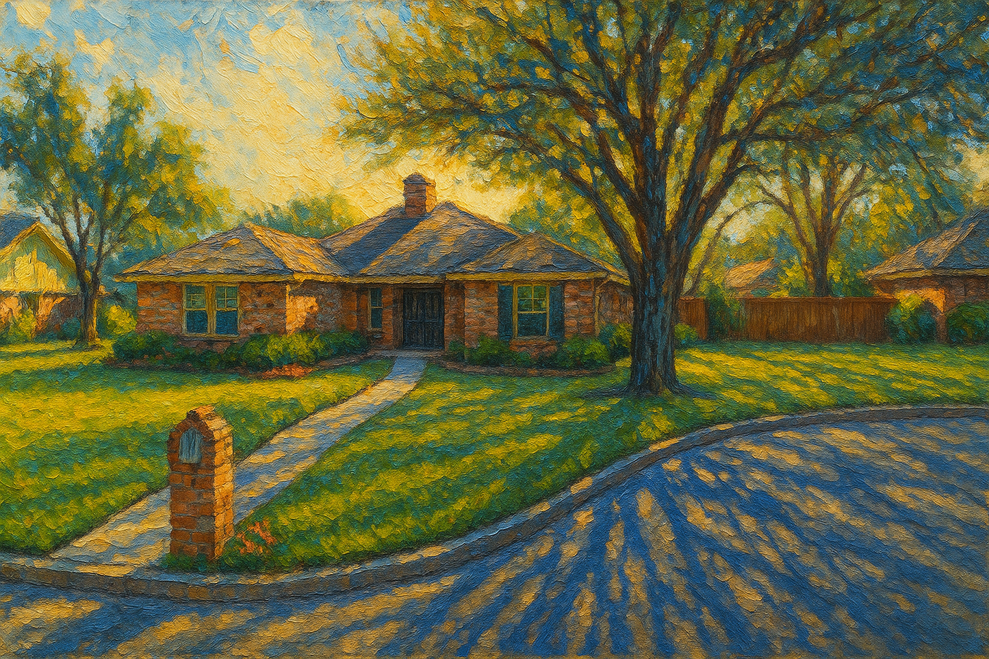 Oil painting of 5 Stonebridge Cir, Brownwood, TX 76801