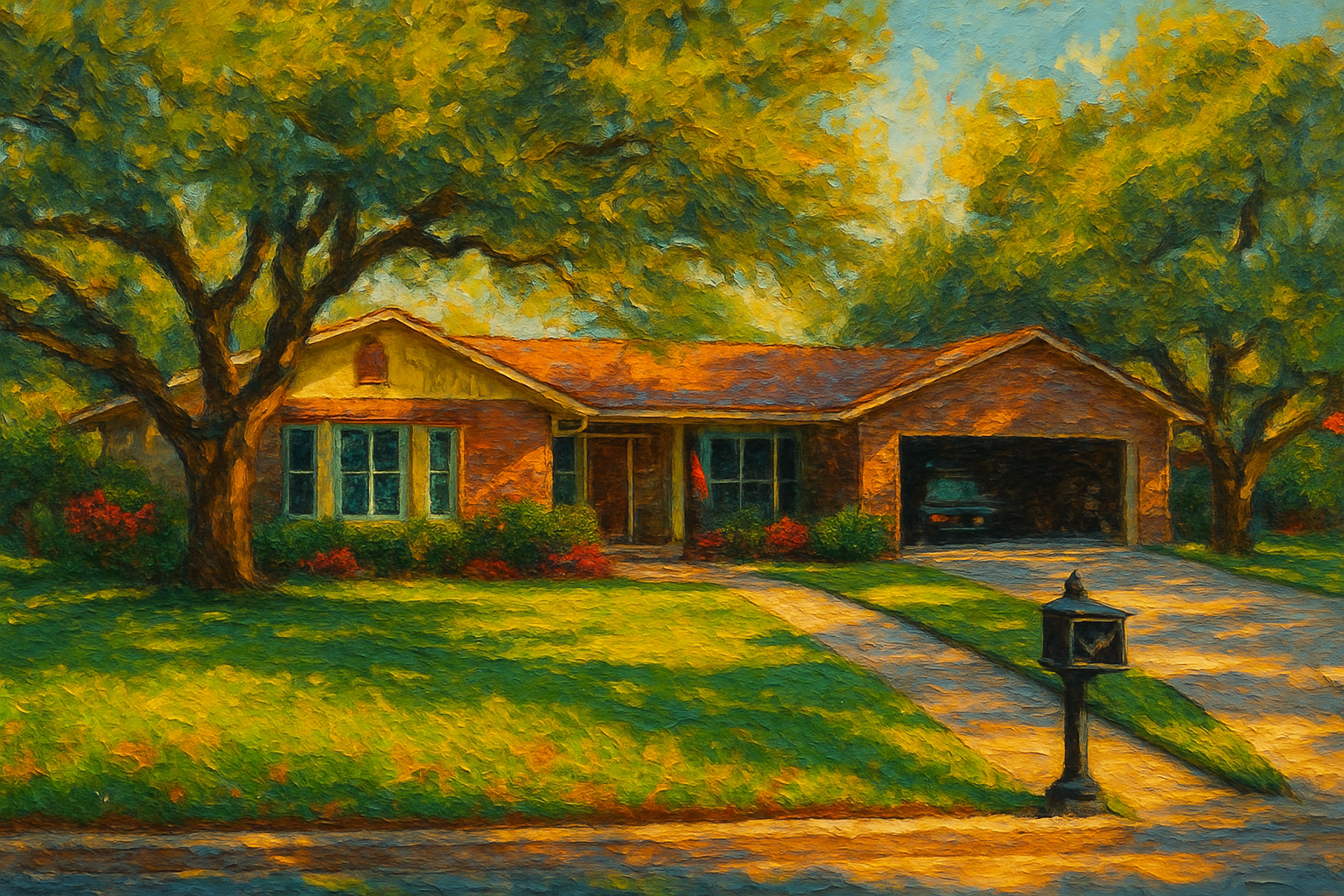 Oil painting of 105 Ivanhoe Ln, Brownwood, TX 76801