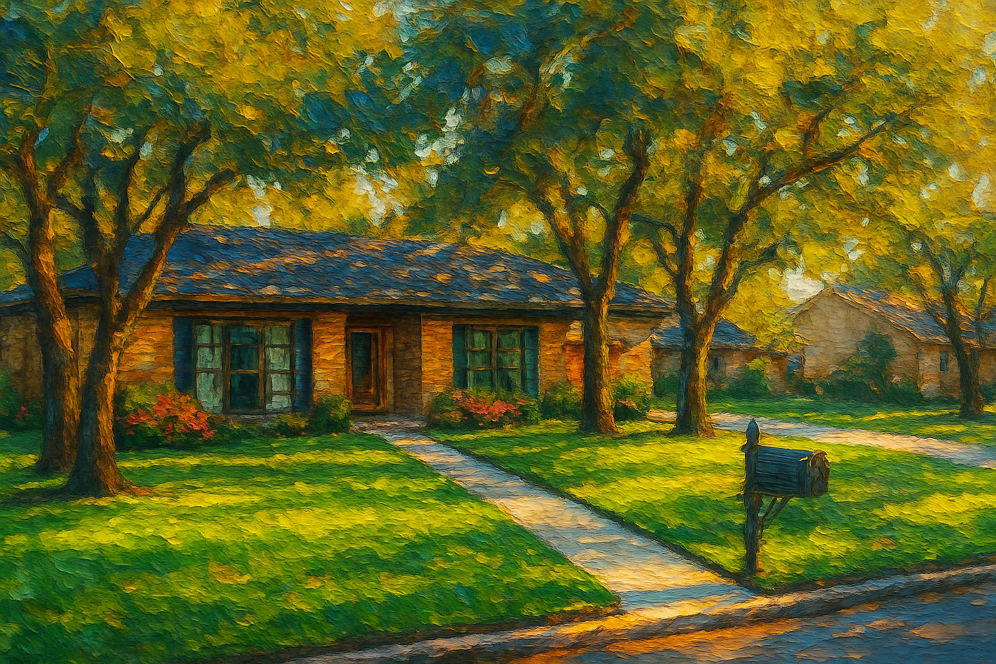 Oil painting of 109 Ivanhoe Ln, Brownwood, TX 76801