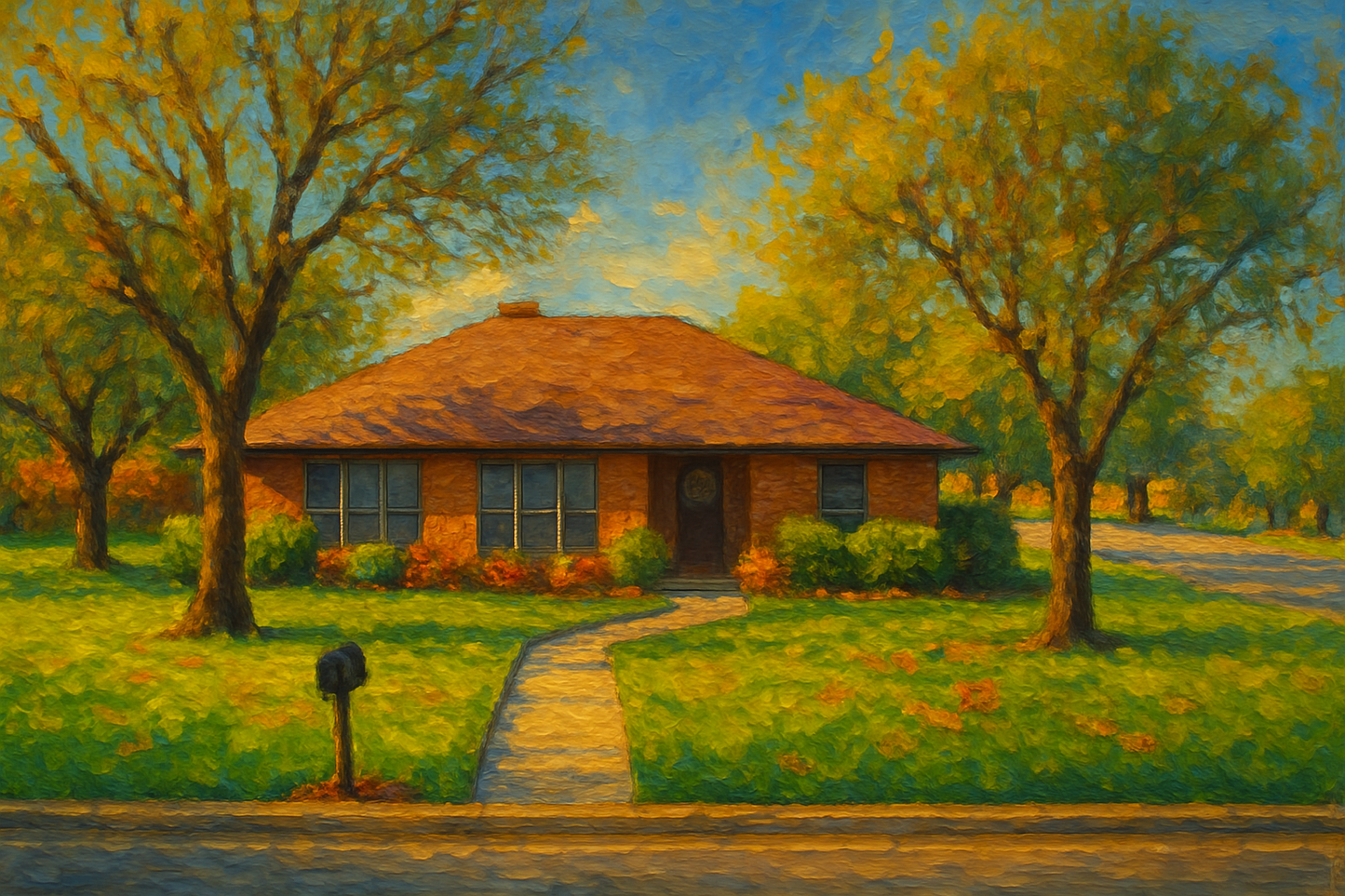 Oil painting of 1401 Southgate Dr, Brownwood, TX 76801
