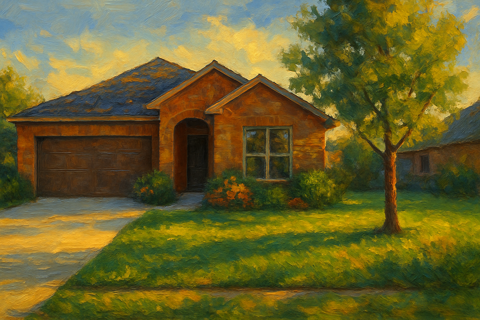 Oil painting of 1500 Southgate Dr, Brownwood, TX 76801