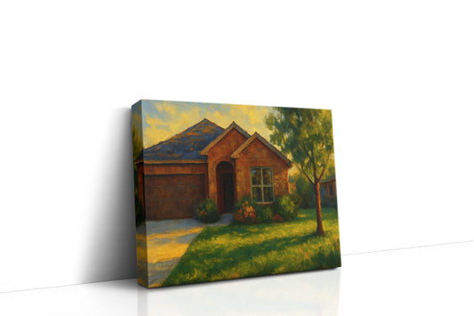 Mockup of 1500 Southgate Dr, Brownwood, TX 76801 oil painting on canvas
