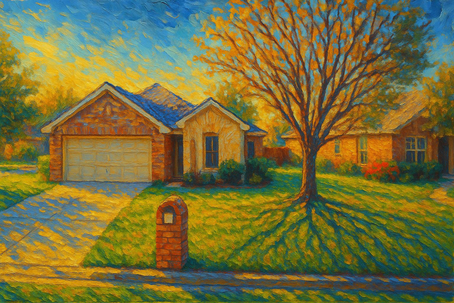 Oil painting of 1600 Southgate Dr, Brownwood, TX 76801