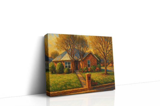 Mockup of 1601 Southgate Dr, Brownwood, TX 76801 oil painting on canvas