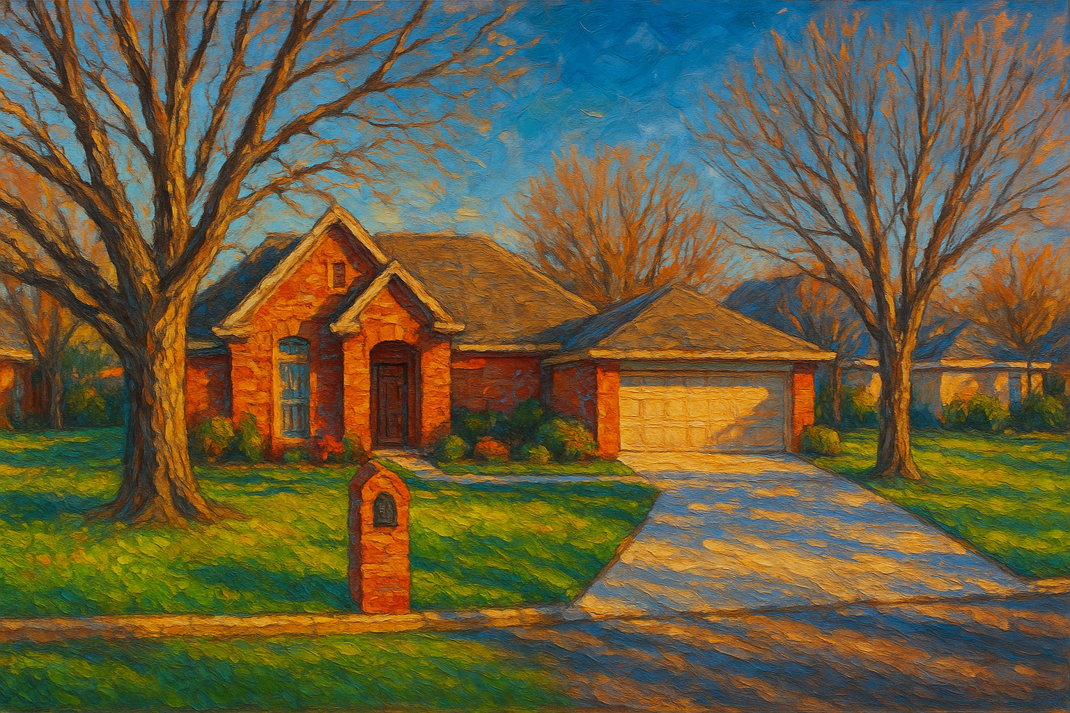 Oil painting of 1605 Southgate Dr, Brownwood, TX 76801
