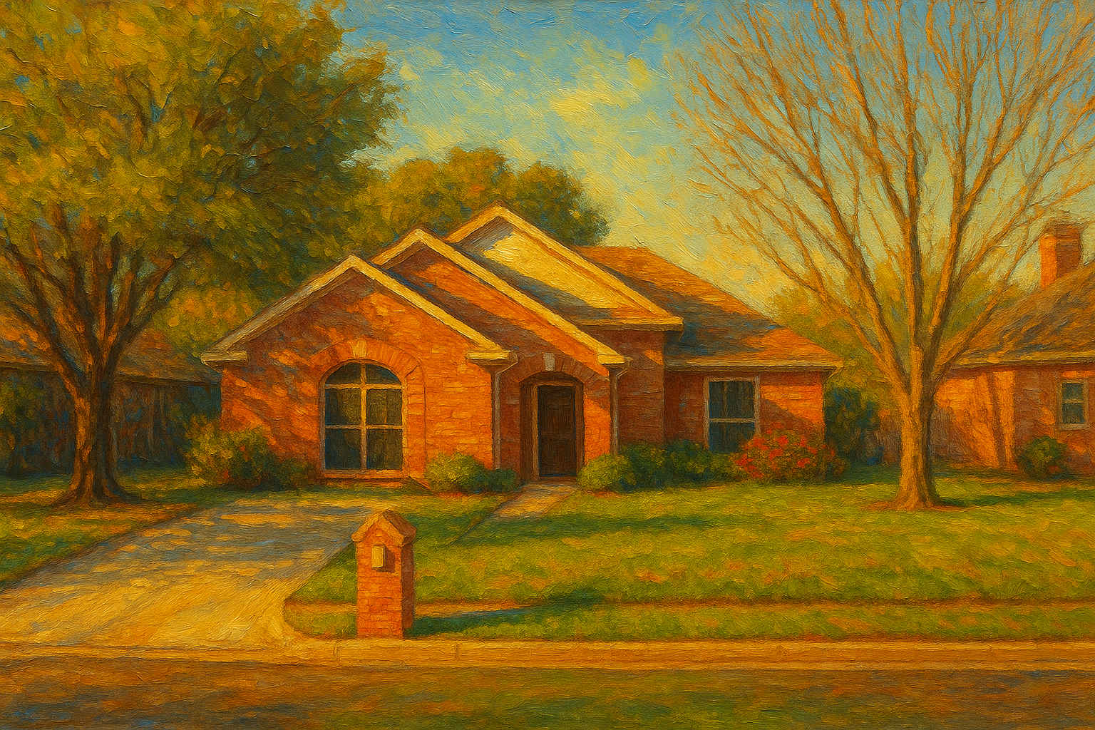 Oil painting of 1607 Southgate Dr, Brownwood, TX 76801