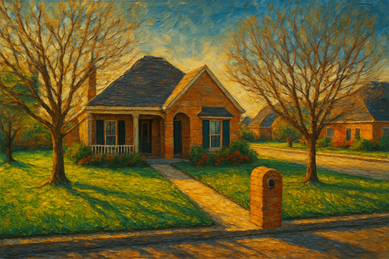 Oil painting of 1608 Southgate Dr, Brownwood, TX 76801