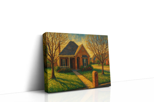 Mockup of 1608 Southgate Dr, Brownwood, TX 76801 oil painting on canvas