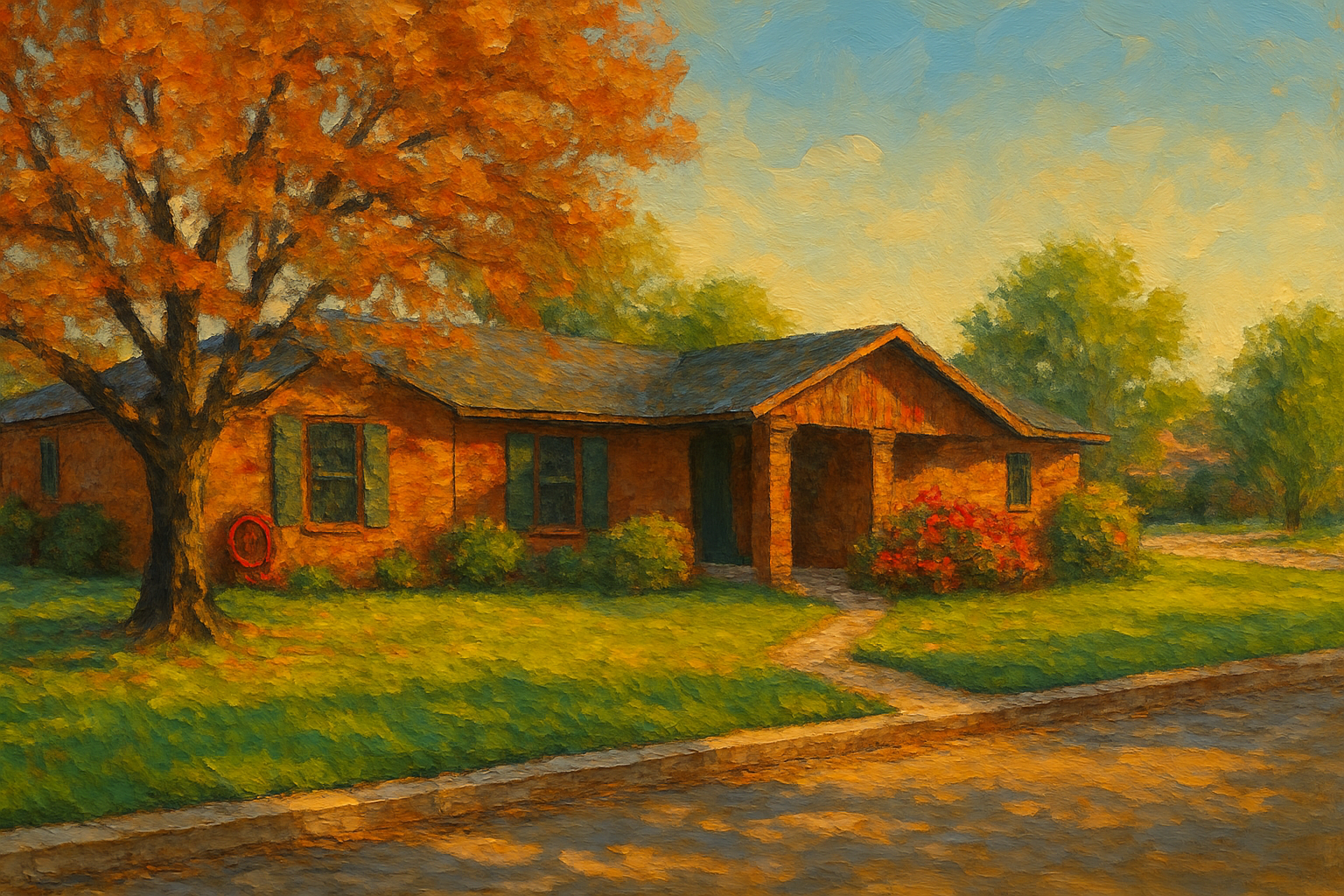 Oil painting of 1701 Southgate Dr, Brownwood, TX 76801
