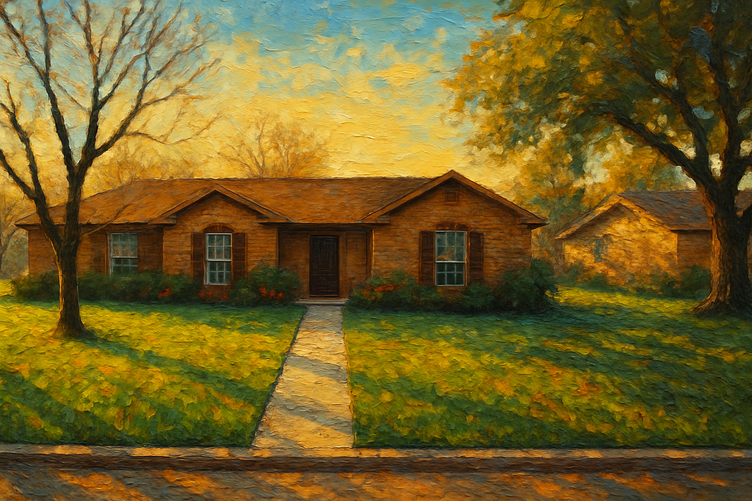 Oil painting of 1702 Southgate Dr, Brownwood, TX 76801