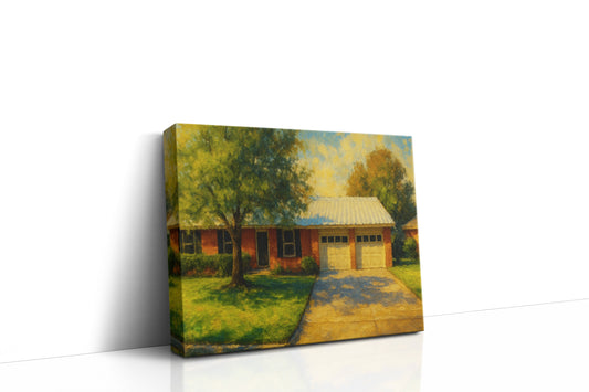 Mockup of 1703 Delwood Dr, Brownwood, TX 76801 oil painting on canvas