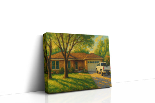 Mockup of 1705 Delwood Dr, Brownwood, TX 76801 oil painting on canvas