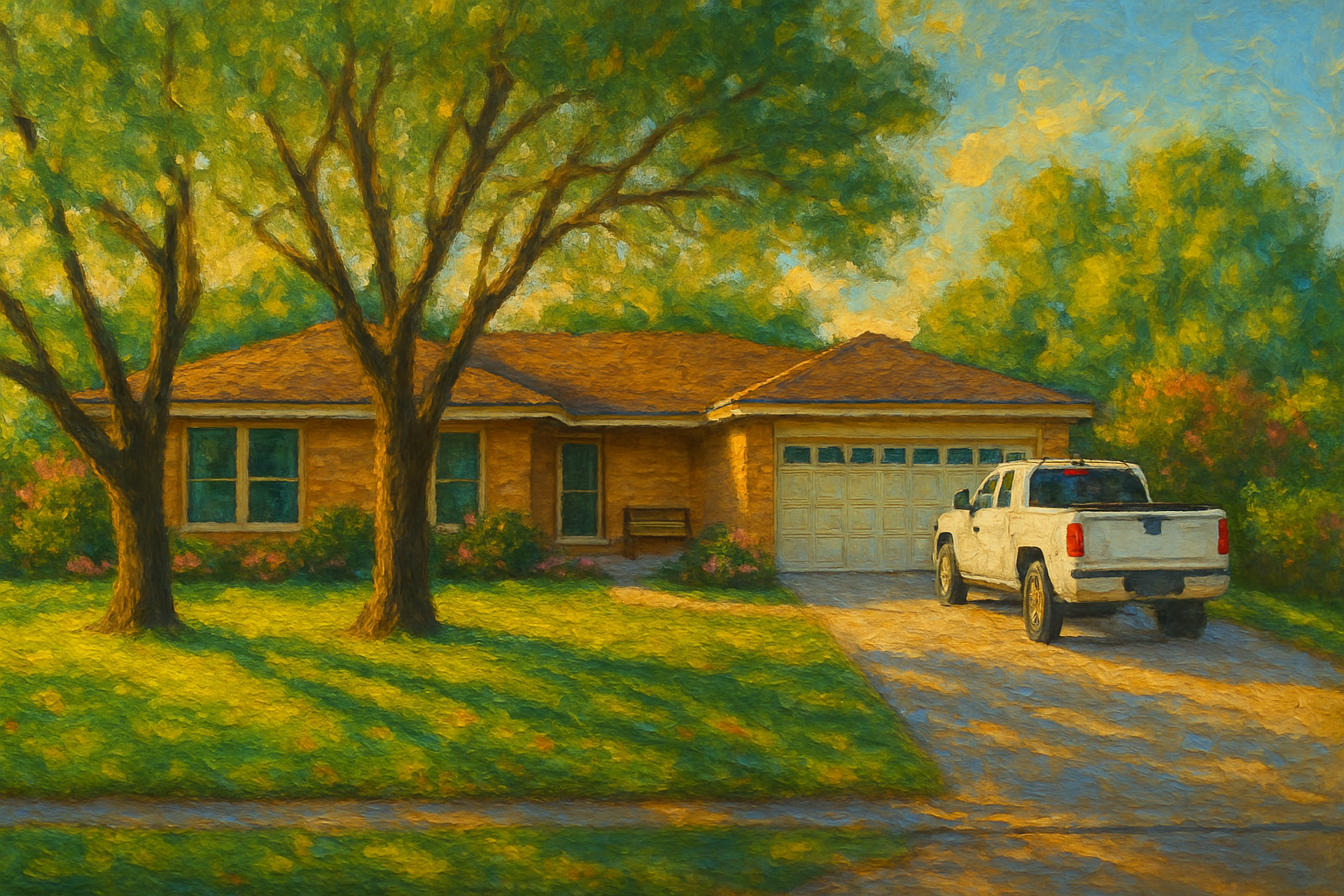 Oil painting of 1705 Delwood Dr, Brownwood, TX 76801