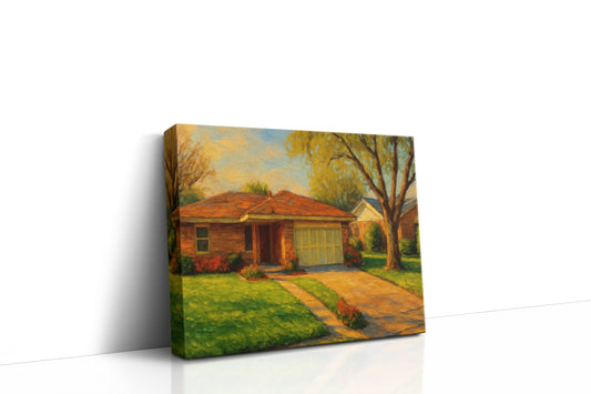 Mockup of 1707 Woodridge Dr, Brownwood, TX 76801 oil painting on canvas
