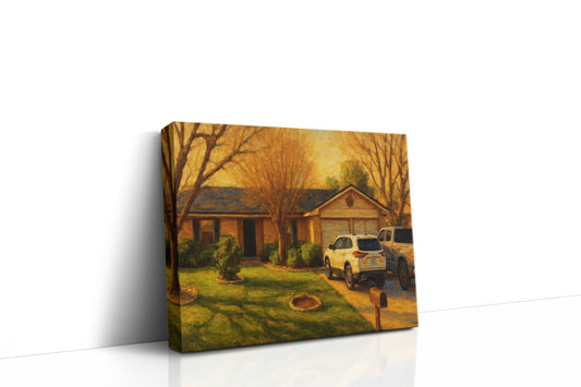 Mockup of 1709 Woodridge Dr, Brownwood, TX 76801 oil painting on canvas