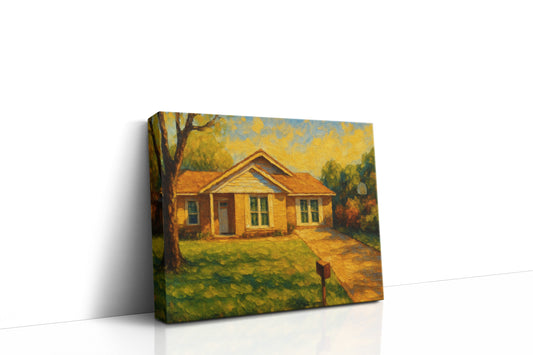 Mockup of 1713 Delwood Dr, Brownwood, TX 76801 oil painting on canvas