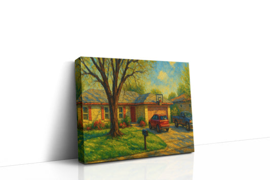 Mockup of 1715 Brooks Ave, Brownwood, TX 76801 oil painting on canvas