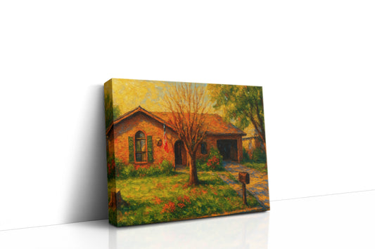 Mockup of 1715 Woodridge Dr, Brownwood, TX 76801 oil painting on canvas