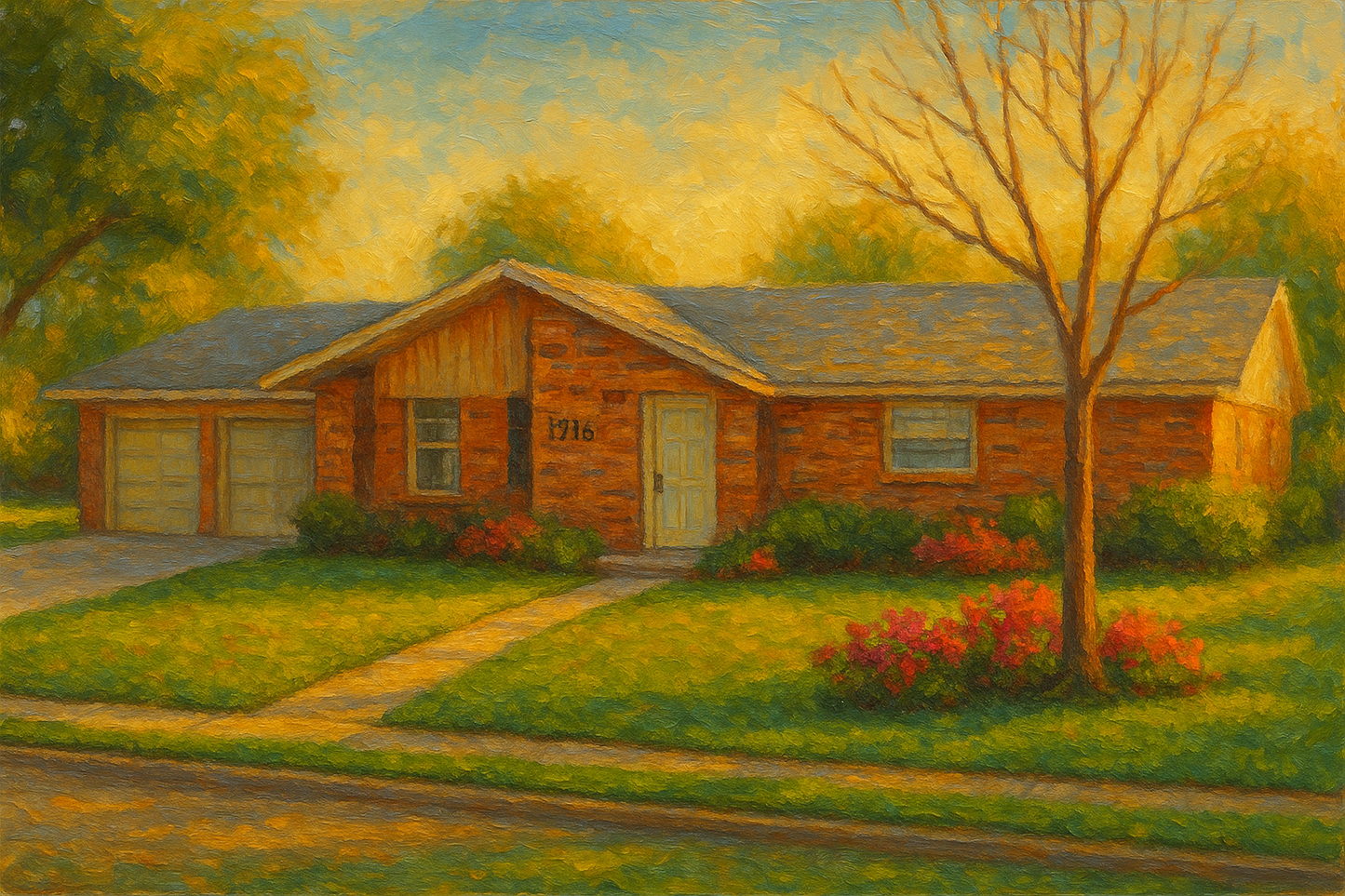 Oil painting of 1716 Southgate Dr, Brownwood, TX 76801