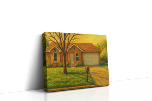 Mockup of 1717 Brooks Ave, Brownwood, TX 76801 oil painting on canvas