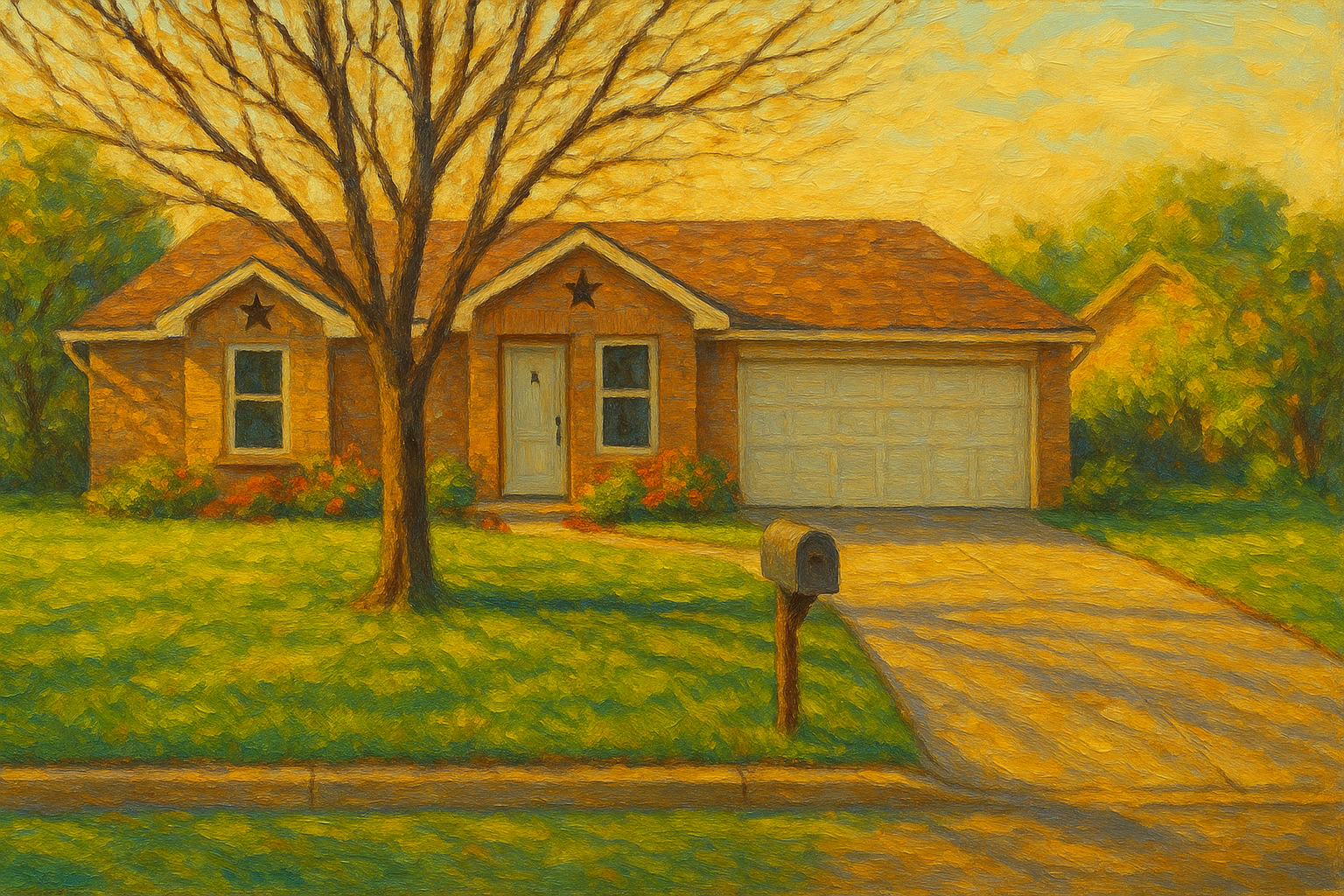 Oil painting of 1717 Brooks Ave, Brownwood, TX 76801