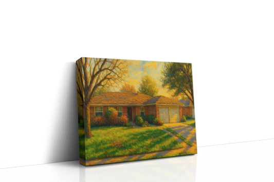 Mockup of 1718 Brooks Ave, Brownwood, TX 76801 oil painting on canvas