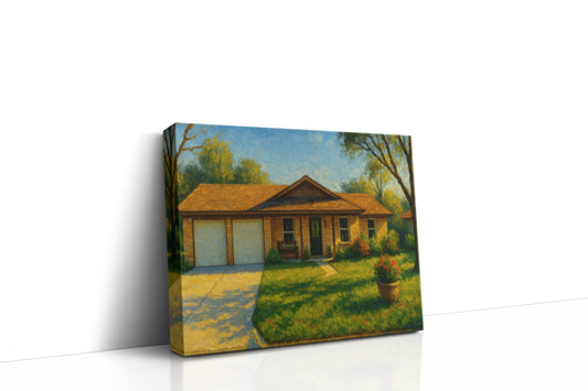 Mockup of 1718 Rosewood Dr, Brownwood, TX 76801 oil painting on canvas