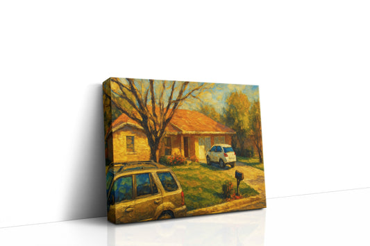 Mockup of 1719 Brooks Ave, Brownwood, TX 76801 oil painting on canvas